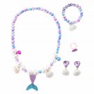 5Pcs Girl's Mermaid Necklace Bracelet Set Mermaid Jewelry Kit Set 2