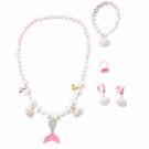 5Pcs Girl's Mermaid Necklace Bracelet Set Mermaid Jewelry Kit Set 3