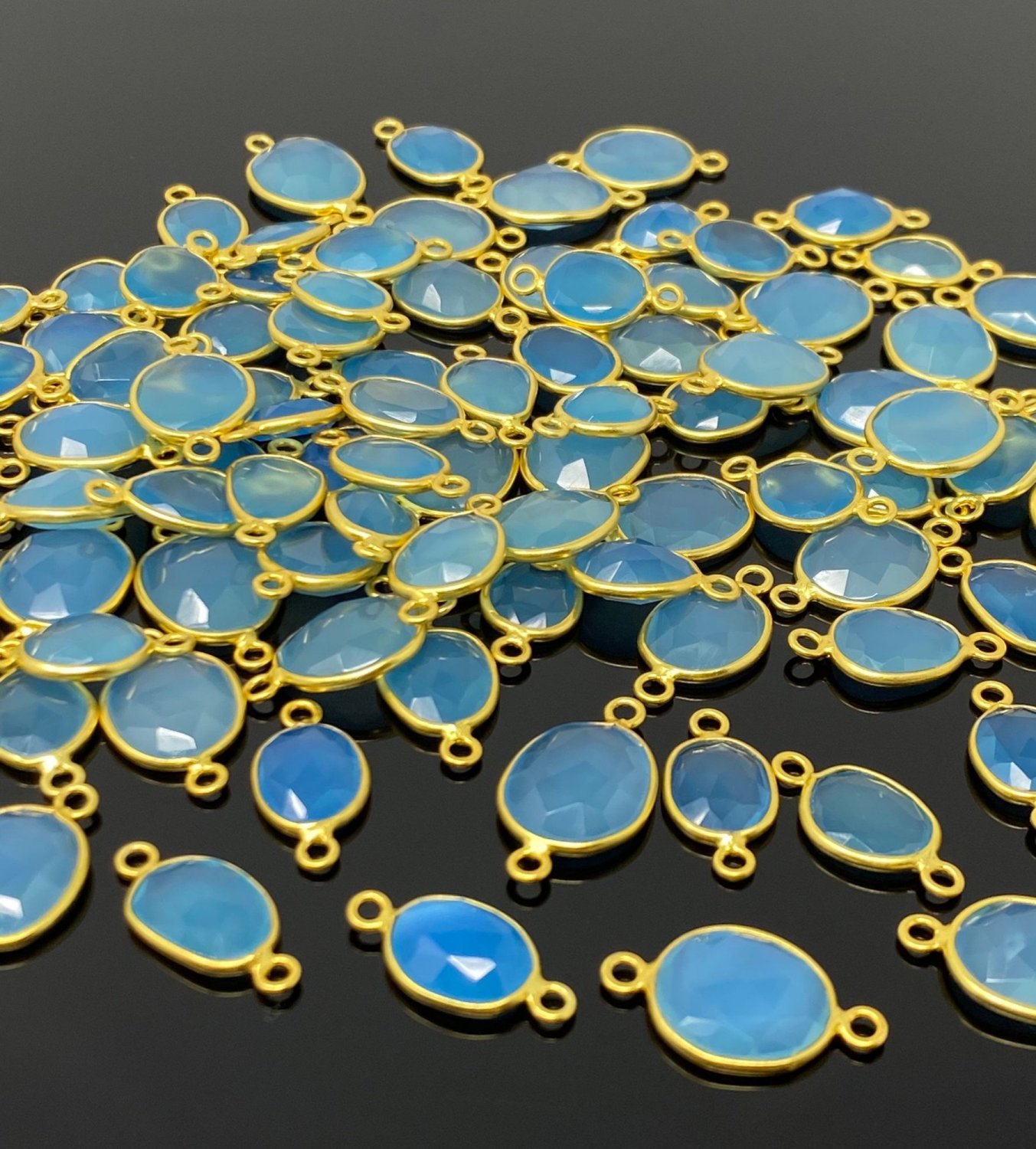5Pcs-10Pcs Bl14K Gold Plated over Sterling Silver Bulk Wholesale Jewelry Supplies 17X9mm- 22x14mm