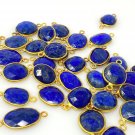 5Pcs-10Pcs Lapis Lazu14K Gold Plated over Sterling Silver Bulk Jewelry Supplies 20x10mm - 24x15mm