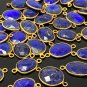 5Pcs-10Pcs Lapis Lazu14K Gold Plated over Sterling Silver Bulk Jewelry Supplies 20x10mm - 24x15mm