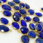 5Pcs-10Pcs Lapis Lazu14K Gold Plated over Sterling Silver Bulk Jewelry Supplies 20x10mm - 24x15mm