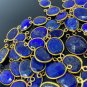 5Pcs-10Pcs Lapis Lazu14K Gold Plated over Sterling Silver Bulk Jewelry Supplies 20x10mm - 24x15mm