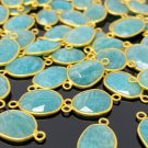 5pcs-10Pcs Natural Amazoni14K Gold Plated over Sterling Silver Jewelry Supplies 18x11mm - 25x15mm