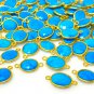 5Pcs-10Pcs Turquoise Howlite Gemstone Connector; Bulk Wholesale Jewelry Supplies; 19x10mm - 22x13mm