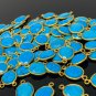 5Pcs-10Pcs Turquoise Howlite Gemstone Connector; Bulk Wholesale Jewelry Supplies; 19x10mm - 22x13mm
