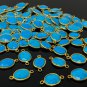 5Pcs-10Pcs Turquoise Howlite Gemstone Connector; Bulk Wholesale Jewelry Supplies; 19x10mm - 22x13mm