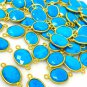 5Pcs-10Pcs Turquoise Howlite Gemstone Connector; Bulk Wholesale Jewelry Supplies; 19x10mm - 22x13mm