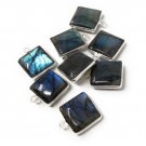 6 Pcs Labradorite Sterling Silver Charms Wholesale Jewelry Making Supplies 17x14mm Default Title