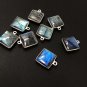 6 Pcs Labradorite Sterling Silver Charms Wholesale Jewelry Making Supplies 17x14mm Default Title