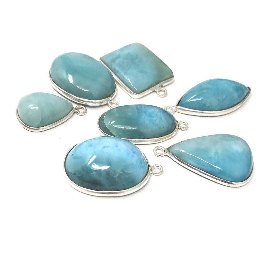 7 Pc Larimar Charms; GBulk Charms Wholesale Charms Jewelry Supplies for DIY Jewelry Default Title