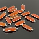 9 Pcs -10 Pcs Natural CarnelSilver Plated Connectors Wholesale Jewelry Findings Jewelry Supplies
