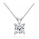 925 Silver 7mm Princess-cut Solitaire Necklace created with Swarovski Zirconia P14637