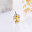 925 silver brilliant yellow crystal pendant yellow