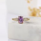 925 silver four claw Amethyst Ring purple