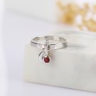925 Silver Garnet Pendant red