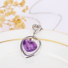 925 Silver Heart Amethyst Pendant purple