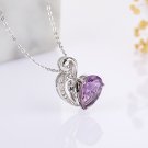 925 silver heart broken Amethyst Pendant purple