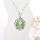 925 silver Jasper Cat Eye Pendant green
