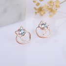 925 silver kitten topA Stone Earrings blue