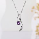 925 silver note Amethyst Pendant purple