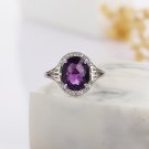 925 Silver Purple rhyme Yalan Amethyst Ring purple