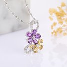 925 Silver Two Tone Crystal Pendant Multicolor