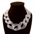 Acrylic Collar Chunky Choker Statement Bib Chain Necklace Pendants blue