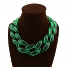 Acrylic Collar Chunky Choker Statement Bib Chain Necklace Pendants pink