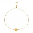 Adjustable Bracelet with Shiny Circle in 14k Yellow Gold