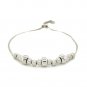 Adjustable Matte and Textured Bead Bracelet in Sterling Silver