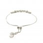 Adjustable Matte and Textured Bead Bracelet in Sterling Silver