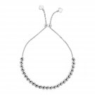 Adjustable Shiny Beaded Bracelet in Sterling Silver
