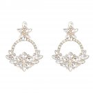 Alloy Diamond Rhinestone Floral Earrings black