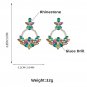 Alloy Diamond Rhinestone Floral Earrings black