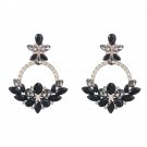 Alloy Diamond Rhinestone Floral Earrings red