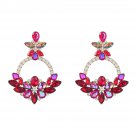 Alloy Diamond Rhinestone Floral Earrings White