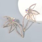Alloy Diamond Rhinestone Full Diamond Floral Earrings color