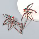 Alloy Diamond Rhinestone Full Diamond Floral Earrings silver