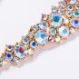 Alloy Diamond Rhinestone Lightning Earrings Gold