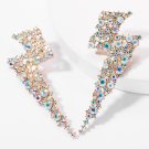 Alloy Diamond Rhinestone Lightning Earrings silver