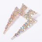 Alloy Diamond Rhinestone Lightning Earrings silver