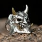 Alloy Mask Prajna Ring Skull Two Tone Ring silver