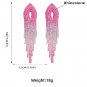 Alloy set rhinestone full diamond tassel earrings tower shape