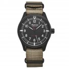 Alpina Mens 'Startimer Pilot' Black Dial Brown Canvas Strap Quartz Watch AL-235B4FBS6 Default Title