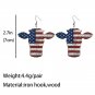 American Flag Bull Head Western Cowboy Wood Earrings 1