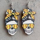 American National Day Women's Skull Wooden Earrings 4