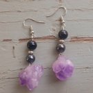 Amethyst Shungite Hematite Earrings Chunky Chunky Shungite Hematite