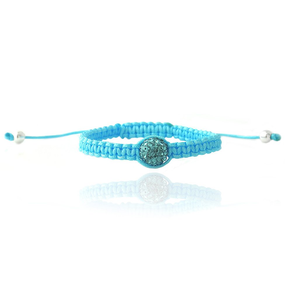 Aqua Crystal Fireball Adjustable Children's Bracelet B12912AQ