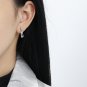 Asymmetry Blue CZ Irregular 925 Sterling Silver Stud Earrings Rhodium
